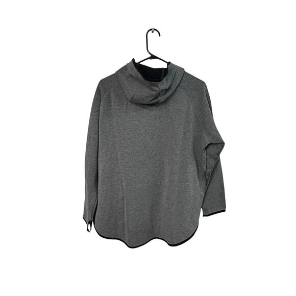 NIKE Asymmetrical Zip Hoodie XL Gray Performance Fleece Jacket with Thumbholes - Picture 1 of 7